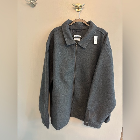 NWT Men’s Old Navy Gray zippered Peacoat in size 4XL - Picture 1 of 14